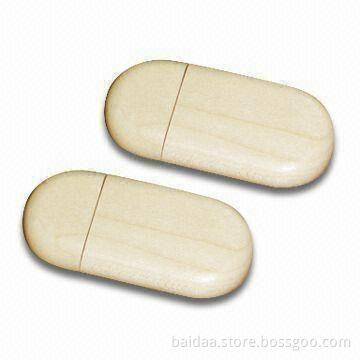Wooden USB Flash Drives with 10 Years Data Retention, Supports USB 2.0 Interface